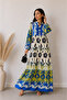 Women's 100% Viscose Patterned Oversize Summer Viscose Dress - 2