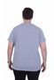 Men's Large Size Crew Neck T-Shirt Natural 26134 Gray Melange - 3