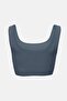 Women Scoop Sleeveless Sports Bra, Grey - 2