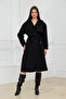 Long Draped Trench Coat with Pockets - 5