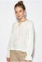 Women's Ecru Tie Collar Blouse with Flounce Sleeve Detail, Muslin Crinkle Textured Blouse 4762 60286275 - 5