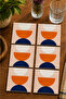 Abstract - Bohemian - Colorful Leaf Themed Modern Set of 6 Coasters - Uv Printing Mdf - 10X10 cm