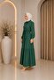 Modern Cut Lara Half Buttoned Shirt Collar Hijab Dress - 2