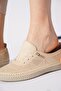 Sorter elastic flower laser base stitched leather orthopedic women's shoes beige skin - 4