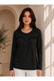 Women's Lycra Mother Combed Cotton Blouse Black New Season