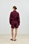 Burgundy Modal Blend Tie-Dye Women's Shirt - 7
