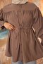 Modal Woven Shirt with Mink Buttons, Elastic Sleeves, and Waist Tie - 4