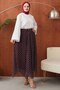 Molly Nelly Women's Printed Chiffon Polka Dot Lined Long Skirt - 6