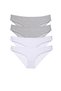Glb-Stl41414 4 Pieces Super Eco Set Lycra Women's Slip Panties Gray White
