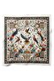Exotic Bird & Flower Patterned Satin Scarf