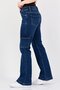 Women Regular Fit Washed Stretchable Flare Denim, Blue - 2