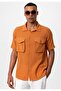 Double pocket short sleeve linen shirt - 2