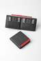 Genuine Leather Horizontal Men's Wallet with Multiple Card Slots and Cash Compartment – 27552 - Black/Red