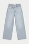 Women's Denim Color 4S6-3 Mega Baggy Fit Belt Detailed Loose Fit Denim Jeans - 6