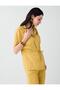 Yellow Short Sleeve Shirt with Tie Detail - 4