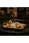 Elegant Gold Square Metal Serving Tray with Handles – 30 cm - 2