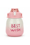 Best Wishes Pink & Cream Stainless Steel Vacuum Flask with Premium Blue Handle 1000 ml