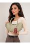 Kavis Design Detailed Felix Women's Hand and Shoulder Bag Green
