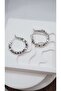 Basic Hoop Earrings with Cube Detail - 2