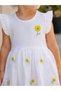 Breeze brand girls' ecru floral embroidered dress - 90% cotton lined, guipure lace, stylish summer jersey dress - 2