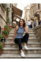 Women's Blue White Striped Premium Camisole Slim Fit Crew Neck Athlete Top - 6