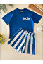 100% Cotton Striped Shorts Set