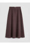 Anthracite High Waist A-Line Flared Skirt - 5