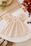 My Little One's Baby Girl Dress with Heart Pattern, Balloon Sleeves and Bow Detail - Red - 2