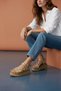 Genuine Leather Thick Knitted Detail Elastic Wedge Heel Women's Sandals - 4