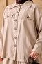 Women's Double Pocket Look Button Detail Suit Cream - 5