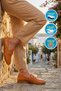 Tan Genuine Leather Women's Casual Shoes - 3