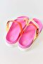 Women's multicolor cross-strap summer thong sandals - pink - 4