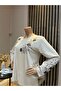 Women's Middle Age and Above Round Viscose Elegant Floral Pattern Mother Combed Cotton Blouse - 2