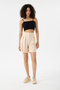 Win Moda Women's Beige High Waist Modal Blend City Boy Shorts with Pockets - 2