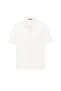 Embroidery Detailed Pocketless Oversize Short Sleeve Linen Shirt