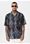 Patterned Ribbed Oversize Shirt - 7