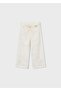 Girl's Embroidered Cuffed Trousers Cream - 2