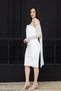 Beaded Strapless Neckline Lace Pencil Dress - White - 6