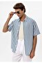 Oversize Openwork Striped Shirt - 3
