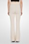Women Textured Flared Leggings, Cream - 4