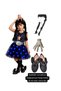 Wednesday Light-Up Combed Cotton Costume Dress Wednesday Wig Wednesday Gloves Wednesday Ballet Shoes Socks Set Birthday Party