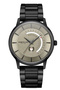 Modern Classic Grey Dial Black Stainless Steel Bracelet Analog Watch For Men 43mm
