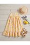 Pink Square Collar Girl's Dress - 5