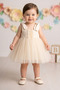 Baby Girl Birthday Party Wedding Dress Pearl Strap Sleeve Lace Tulle - 2