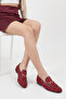 Oreta Women's Stoned Ballerinas - Burgundy - 7