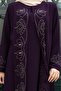 Plus Size Sarmaşik Stone-Embellished Mother Dress - 2