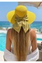 Women's Straw Hat with Large Brim and Ribbon, Focused on Simplicity - 2