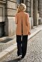 Women's Light Brown Men's Collar Buttonless Glitter Mesh Lined Vest Arm-26Y001085 - 2