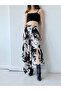 Vera Asymmetrical Midi Skirt Women's Black Cream - 6