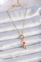 316L Steel Gold Color Colorful Heart Figure Charm Model Women's Necklace 5886 - 2